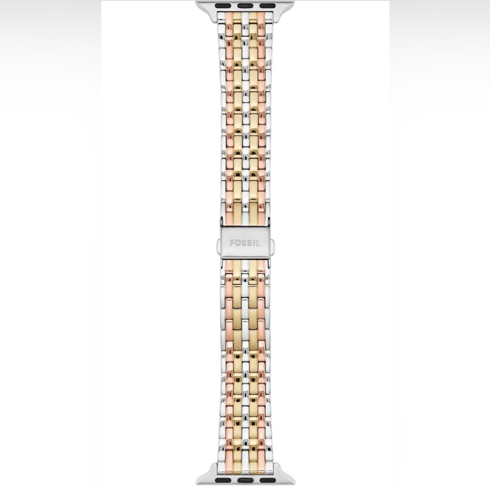 Fossil Watch Band for Apple Watch, Band 38/40/41mm  Tri-Tone Stainless Steel